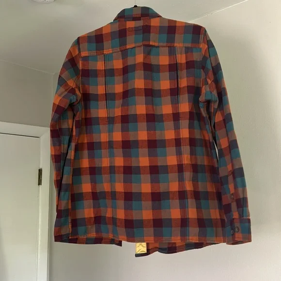 Duluth Trading Co Women's Checkered Shirt - Orange and Blue - Picture 3 of 5